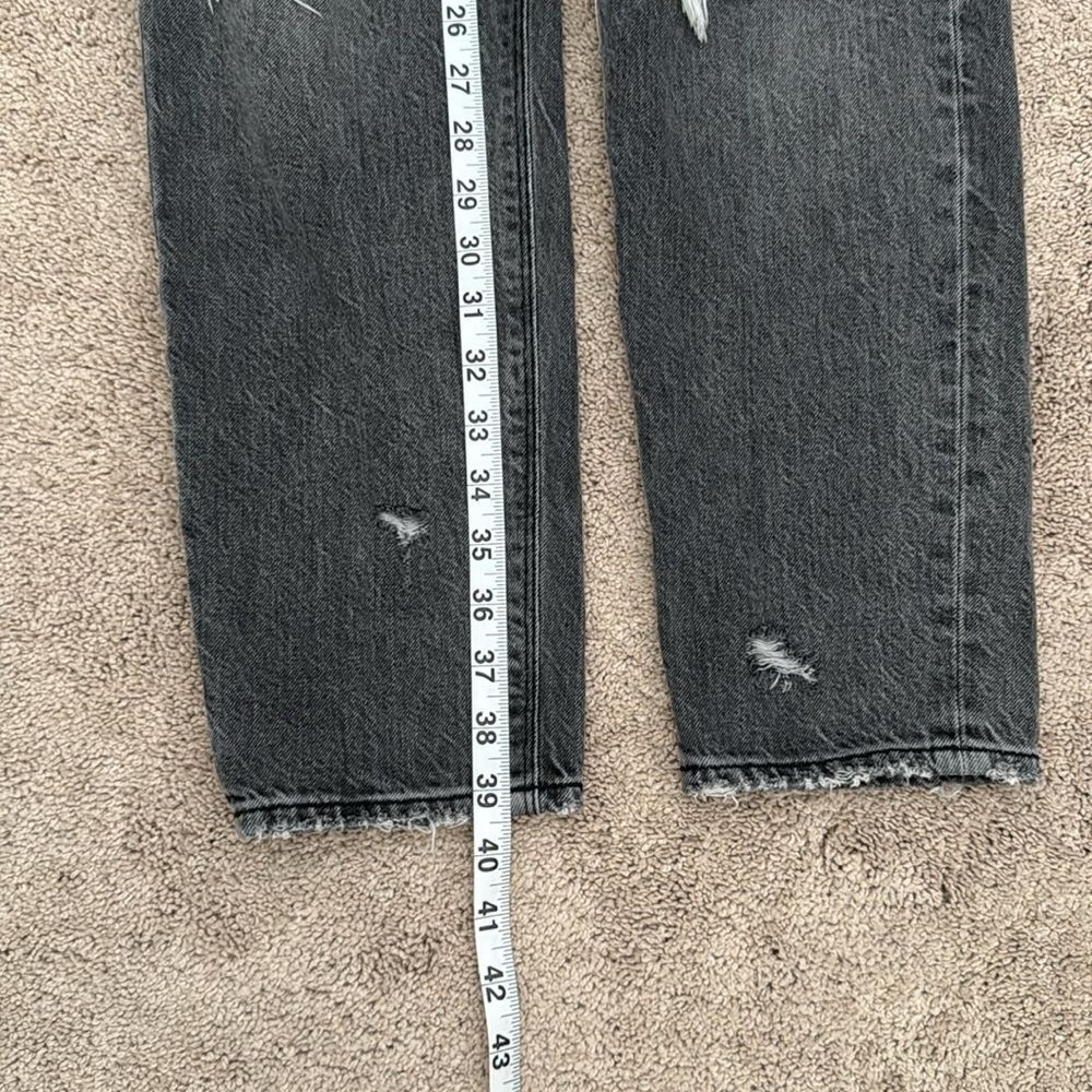 American Eagle Highest Rise Mom Jean Black Wash Distressed Jean Size 2 - Picture 12 of 13
